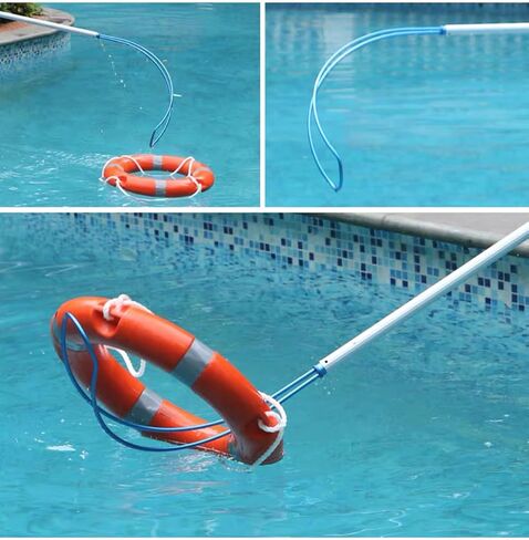 Pool Safety Hook with 12 Ft Rescue Pole, Pool Rescue Hook with Aluminum Telescopic Poles, Swimming Pool Safety Equipment (12 Ft Rescue Pole with Hook) in Saudi Arabia