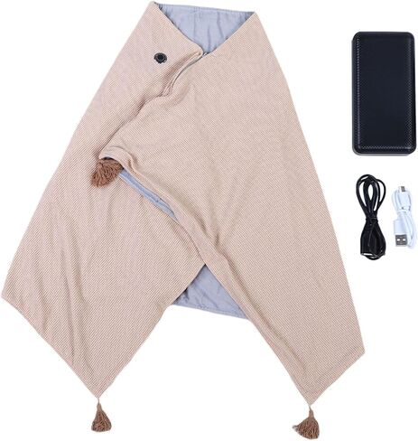 USB Heated Blanket Wrap Luxurious Waffle Fleece Efficient Heating for Home Office Apricot in Saudi Arabia