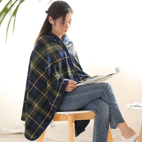 Legs Feet Warmer Cover - Plus Velvet Thickened Thickening Scarf for Old Men with Buttons Doublelayer Extra Wheelchair Cosy Fleece Blanket, for Lap Bed Sofa Office in Saudi Arabia