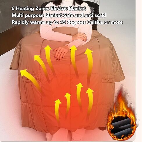 Heated Blanket 6 Heat Generating Zones Warming Blanket Three Position Temperature Adjustment Function Heater Pad with Carbon Fiber Machine Wash Hand Wash for Winter Weather in Saudi Arabia