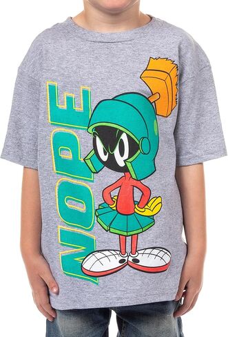 Looney Tunes Boys' Marvin The Martian Character Nope T-Shirt Top Crewneck in Kuwait