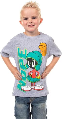 Looney Tunes Boys' Marvin The Martian Character Nope T-Shirt Top Crewneck in Kuwait