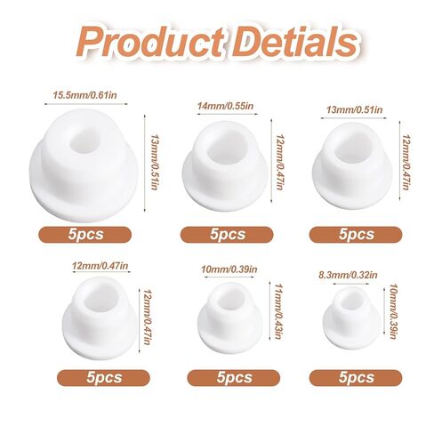 30 Pcs Salt and Pepper Stoppers Plugs Silicone Salt Shaker Stoppers Plug Bottle Stopper Soft Shaker Plug Replacement Reusable 8/9.5/11.5/12.5/13.5/15 mm Stopper Plugs for Pots Bottles Home Kitchen in Saudi Arabia