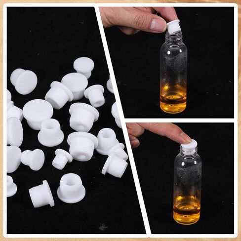 30 Pcs Salt and Pepper Stoppers Plugs Silicone Salt Shaker Stoppers Plug Bottle Stopper Soft Shaker Plug Replacement Reusable 8/9.5/11.5/12.5/13.5/15 mm Stopper Plugs for Pots Bottles Home Kitchen in Saudi Arabia