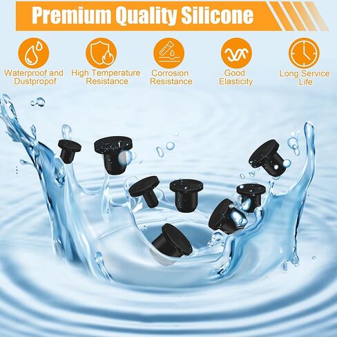 110 Pcs Silicone Rubber Hole Plug, Anglecai 9 Size 4-11mm Rubber Hole Silicone Plug Cap for Powder Coating, High Temp T-Type Holes Plugs Waterproof Sealing Plugs Black Round Pipe Holes in Saudi Arabia