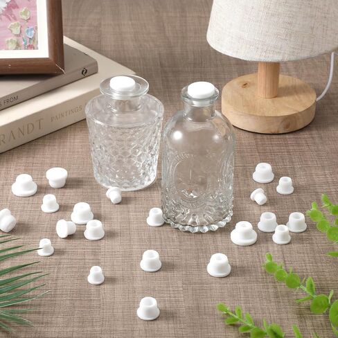 30 PCS 5 Sizes Silicone Rubber Hole Plugs, White Round Replacement Rubber Tube Plug with Hole 9.5-15mm Inner Diameter, Silicone Soft Waterproof Bottle Stopper for Flower Pots Bottles Pipes in Kuwait