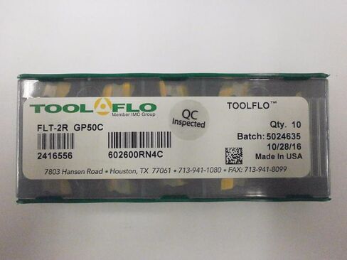 10pc) ToolFlo FLT 2R GP50 Top Notch Coated Carbide Inserts 60° V Threading NT 2R in Saudi Arabia