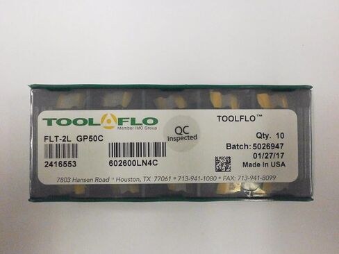 10 قطعة) ToolFlo FLT 2L GP50 إدراجات كربيد مطلية من الدرجة الأولى 60 درجة فولت خيوط NT 2L in Saudi Arabia