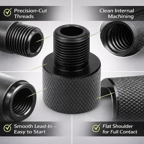 محول خيط UNF 1/2-20 إلى 1/2-28 - سبائك ألومنيوم عالية القوة، أسود مؤكسد، محول متين للسباكة والهيدروليكية والتطبيقات الصناعية in Kuwait