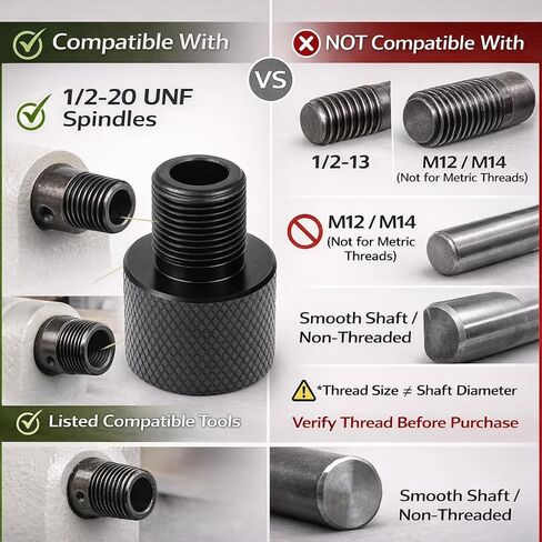 محول خيط UNF 1/2-20 إلى 1/2-28 - سبائك ألومنيوم عالية القوة، أسود مؤكسد، محول متين للسباكة والهيدروليكية والتطبيقات الصناعية in Kuwait