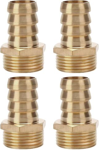 4-Pack 3/4" Male NPT to 3/4" PEX Adapter, Durable and Sturdy No Lead Brass Crimp Fitting, External Thread Straight Through for Pipeline Renovation or Maintenance in Saudi Arabia