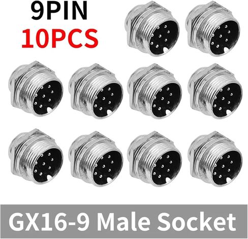 GX16 * 10 قطعة كابل موصل 5/8 بوصة 2 دبوس 3 دبوس 4 دبوس 5 دبوس 6 دبوس 7 دبوس 8 دبوس 9 دبوس 10 دبوس موصل مقبس أنثى (9PIN مقبس 10 قطعة) in Kuwait