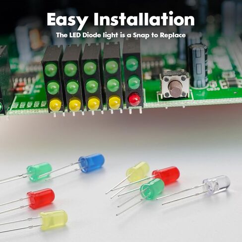 Weslymoo 360 Pcs 5mm Led Diode Lights，5 Colors Led Diode Assortment Kit for DIY Light Kit in Science Project and Christmas Lights Replacement (White/Red/Blue/Green/Yellow) in Kuwait