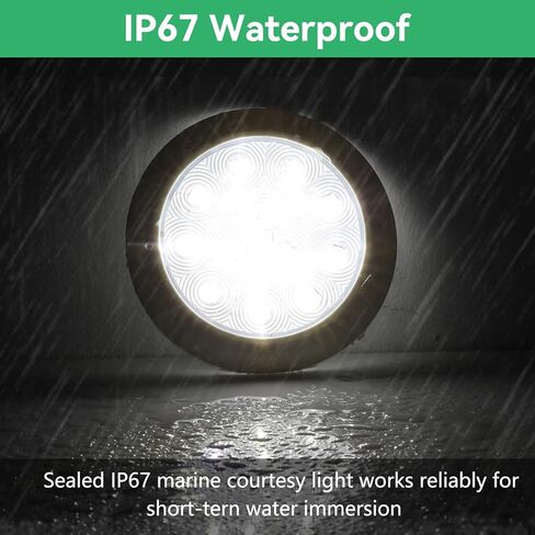 أضواء LED للقارب، إضاءة داخلية بحرية RGBW 12 فولت 3.9 بوصة، IP67 مصابيح مقصورة القارب المقاومة للماء، إضاءة فائقة السطوع مضادة للوهج للمركب الشراعي العائم in Kuwait