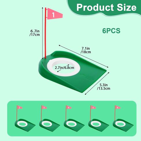 6 Pack Golf Putting Cup with Flags, Plastic Mini Golf Hole Putting Practice Aids,s Accessories for Adult Put Green,Backyard,Indoor Outdoor Practice in Saudi Arabia