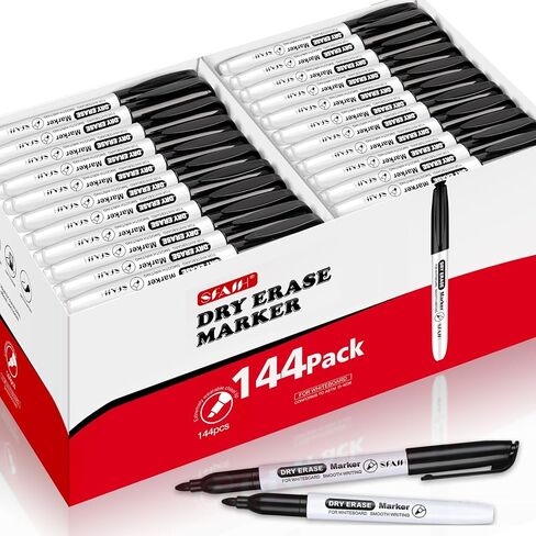 SFAIH Dry Erase Markers Fine Tip - 72 Pack 12 Assorted Color Whiteboard Markers, Fine Tip Dry Erase Markers For Kids Adults, Color Markers for Classroom in Kuwait