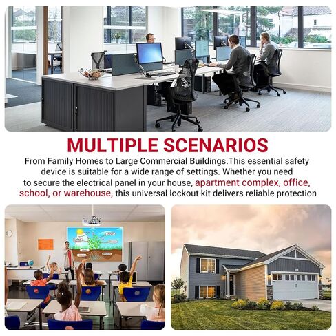 ELOCK-FA Fire Alarm Breaker Lockout Kit, 10 Sets with Lock Tab, 8-32 Hex Key & FA/EC Warning Labels, High Strength Metal Circuit Breaker Lock, Prevents Accidental Shutdown for Fire Panel Safety, Red​ in Kuwait