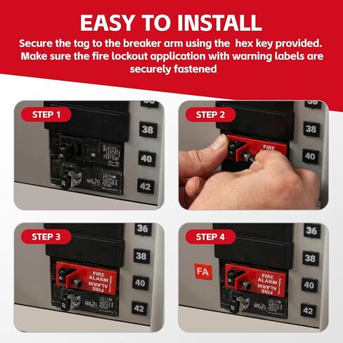 Red ELOCK-FA Fire Alarm Lockout Kit 20-Pack, E-Series Fire Safety Lock Kit for Prevent Accidental Alarm Shutdown in Kuwait