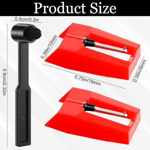3 PCS Universal Record Player Needle with Cleaning Brush, Record Player Needles Replacement, Turntable Replacement Needles, Compatible with Crosley, Victrola ION Vinyl Players Phonograph in Saudi Arabia