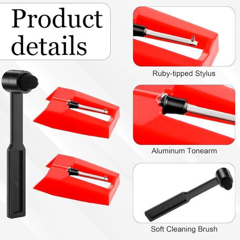 3 PCS Universal Record Player Needle with Cleaning Brush, Record Player Needles Replacement, Turntable Replacement Needles, Compatible with Crosley, Victrola ION Vinyl Players Phonograph in Saudi Arabia