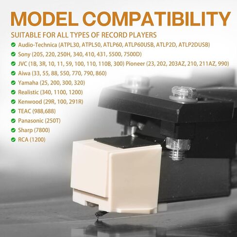 2Pcs Record Player Needle Replacement for ATN3600L, Aluminum Cantilever,Compatible with Audio-Technica LP60/PL300/KD291R,Victrola Turntables | Audio Technica Needle Replacement in Saudi Arabia