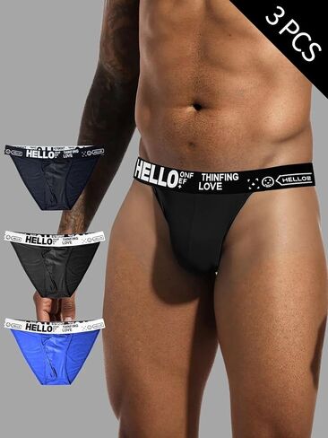 3 Pcs Mens Athletic Briefs Underwear Triangle Shorts Mid Rise Elastic Waist Sports Style Underwear Daily Wear Home Use in Saudi Arabia