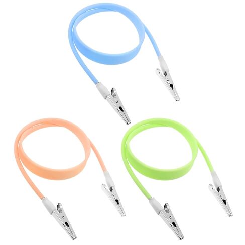 Bib Clips, 3 Pcs Dental Bib Clips Soft Silicone Colorful Napkin Holder with Neck Chain Metal Clip Portable Bibs Holder for Clinic, Dentists, Runners, Adult, Elderly, Restaurant (Blue, Green, Orange) in Kuwait