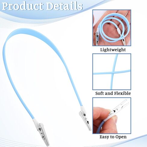 Bib Clips, 3 Pcs Dental Bib Clips Soft Silicone Colorful Napkin Holder with Neck Chain Metal Clip Portable Bibs Holder for Clinic, Dentists, Runners, Adult, Elderly, Restaurant (Blue, Green, Orange) in Kuwait