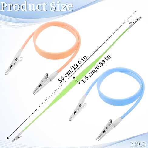 Bib Clips, 3 Pcs Dental Bib Clips Soft Silicone Colorful Napkin Holder with Neck Chain Metal Clip Portable Bibs Holder for Clinic, Dentists, Runners, Adult, Elderly, Restaurant (Blue, Green, Orange) in Kuwait