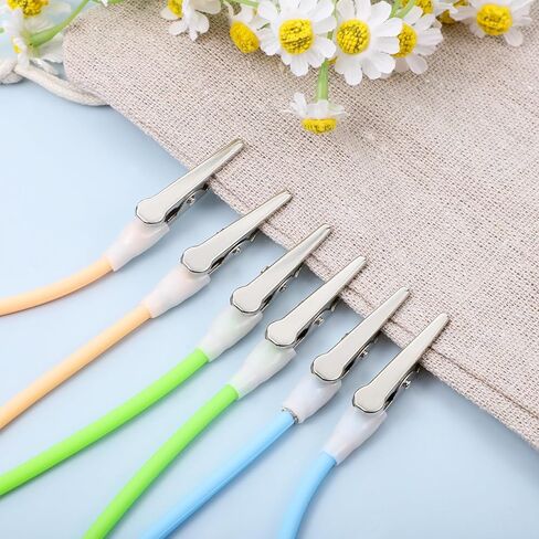 Bib Clips, 3 Pcs Dental Bib Clips Soft Silicone Colorful Napkin Holder with Neck Chain Metal Clip Portable Bibs Holder for Clinic, Dentists, Runners, Adult, Elderly, Restaurant (Blue, Green, Orange) in Kuwait