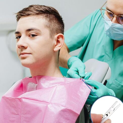 Bib Clips, 3 Pcs Dental Bib Clips Soft Silicone Colorful Napkin Holder with Neck Chain Metal Clip Portable Bibs Holder for Clinic, Dentists, Runners, Adult, Elderly, Restaurant (Blue, Green, Orange) in Kuwait