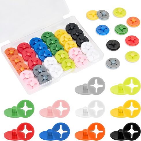 Running Bib Clips, 40Pcs Race Bib Holder, Race Number Buckle Fixing System for Runners, Marathon, Triathlon, Track and Field Events, Mixed Colors Fasteners, Secure Race Bib Attachment in Kuwait