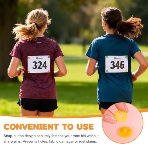 Running Bib Clips, 40Pcs Race Bib Holder, Race Number Buckle Fixing System for Runners, Marathon, Triathlon, Track and Field Events, Mixed Colors Fasteners, Secure Race Bib Attachment in Kuwait