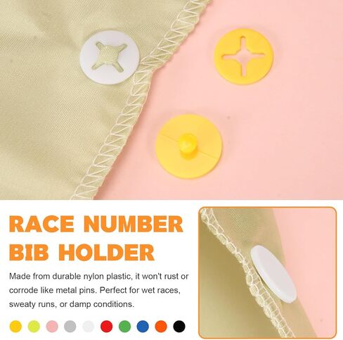 Running Bib Clips, 40Pcs Race Bib Holder, Race Number Buckle Fixing System for Runners, Marathon, Triathlon, Track and Field Events, Mixed Colors Fasteners, Secure Race Bib Attachment in Kuwait