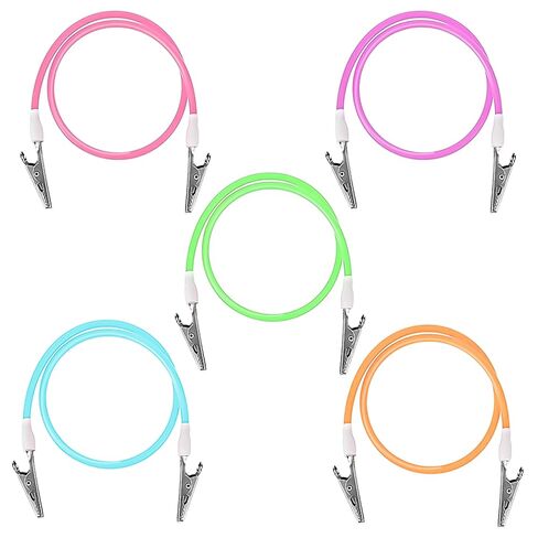 5 Pack Multicolor Silicone Bib Clips with Metal Clamps – Dental Napkin Holder for Adults and Kids, Flexible Neck Apron Clips for Dental Clinics, Feeding, Hair Salon, and Home Care Use in Kuwait