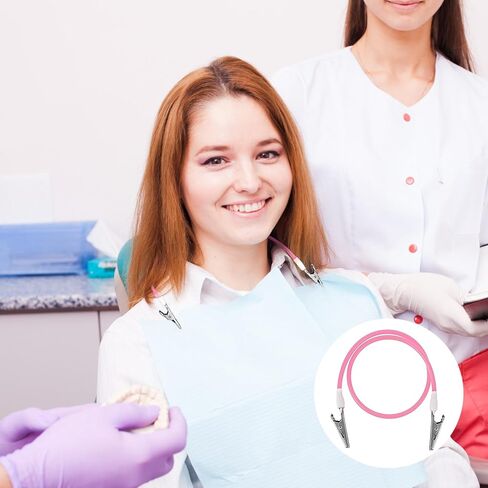 5 Pack Multicolor Silicone Bib Clips with Metal Clamps – Dental Napkin Holder for Adults and Kids, Flexible Neck Apron Clips for Dental Clinics, Feeding, Hair Salon, and Home Care Use in Kuwait