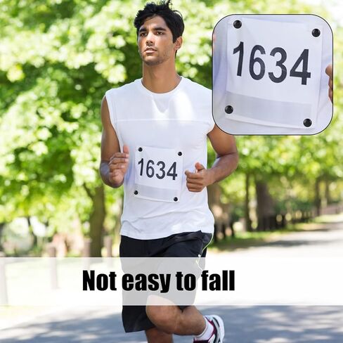 10pcs Magnetic Race Bib Clips, Marathon Running Bib Magnets Number Pins Holder Fastener for Triathlon Cycling Field Gear (Black, White) in Kuwait