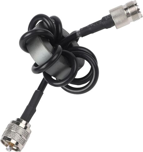 Shortwave Choke Coil 1.8-30MHz HF Radio for EMI Suppression Ring with M Male to M Female Interface, ABS Black(EM-25) in Saudi Arabia