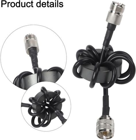 Shortwave Choke Coil 1.8-30MHz HF Radio for EMI Suppression Ring with M Male to M Female Interface, ABS Black(EM-25) in Saudi Arabia