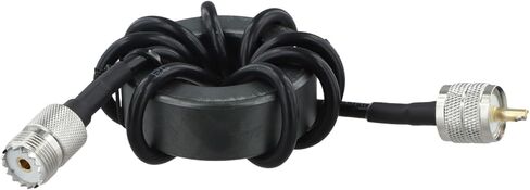 Shortwave Choke Coil 1.8-30MHz HF Radio for EMI Suppression Ring with M Male to M Female Interface, ABS Black(EM-25) in Saudi Arabia