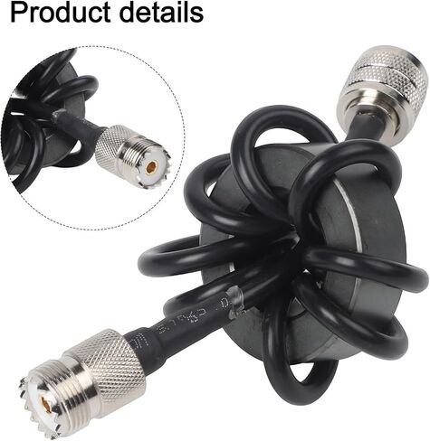 Shortwave Choke Coil 1.8-30MHz HF Radio for EMI Suppression Ring with M Male to M Female Interface, ABS Black(EM-25) in Saudi Arabia