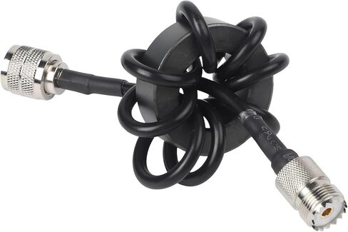 Shortwave Choke Coil 1.8-30MHz HF Radio for EMI Suppression Ring with M Male to M Female Interface, ABS Black(EM-25) in Saudi Arabia