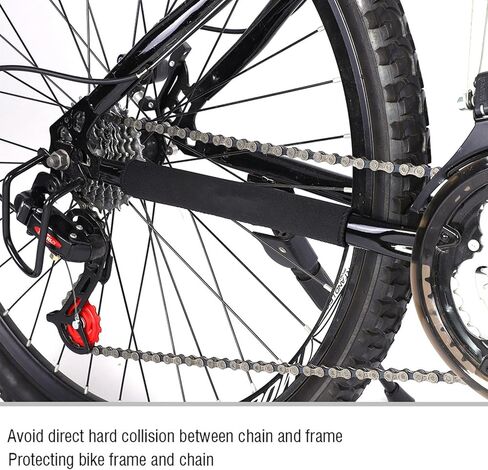 2Pcs Chainstay Protector, Magic Paste Bike Frame Chain Protector, Neoprene Bike Chain Protection with Nylon Band, 8.7x4.7in Chain Guard Protector for Multi Speed Bikes in Kuwait