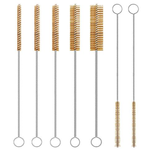 طقم فرشاة سلك نحاسي مكون من 12 قطعة من فرشاة سلك الفولاذ المقاوم للصدأ، فرشاة تنظيف أنبوبية طويلة 12 بوصة للأنابيب، الزجاجة، قطع غيار السيارات (6 مم/8 مم/10 مم/15 مم/18 مم/20 مم) in Kuwait