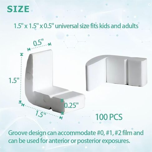 Disposable Dental X-ray Film Holder - Oral Bite Blocks Film Bracket for XCP and BAI System, EPP Foam Material, 100 Pcs in Kuwait
