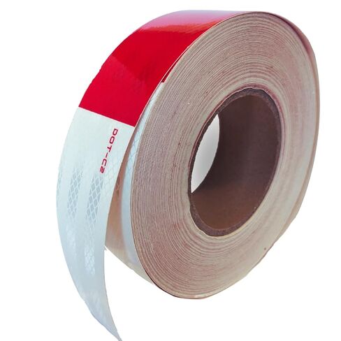 NOVA DOT-C2 DOT Tape 2 Inch x 150 Feet Red White Safety Reflective Tape Outdoor Waterproof Conspicuity Warning Tape for Trailers, Cars, Signs (50 Yards) in Saudi Arabia