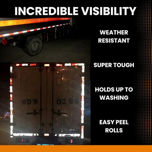 NOVA DOT-C2 DOT Tape 2 Inch x 150 Feet Red White Safety Reflective Tape Outdoor Waterproof Conspicuity Warning Tape for Trailers, Cars, Signs (50 Yards) in Saudi Arabia