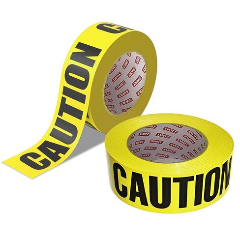 SWRT 2 Rolls Premium Yellow Caution Tape, 3 Inch x 1000FT(Total 2000FT) Bright Hazard Tape with Bold Black Text for Danger Zones/Sporting Events, Construction Tape for Crime Scenes/Halloween Decor in Saudi Arabia