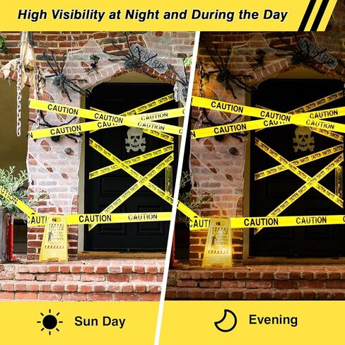SWRT 2 Rolls Premium Yellow Caution Tape, 3 Inch x 1000FT(Total 2000FT) Bright Hazard Tape with Bold Black Text for Danger Zones/Sporting Events, Construction Tape for Crime Scenes/Halloween Decor in Saudi Arabia