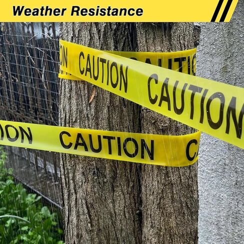 SWRT 2 Rolls Premium Yellow Caution Tape, 3 Inch x 1000FT(Total 2000FT) Bright Hazard Tape with Bold Black Text for Danger Zones/Sporting Events, Construction Tape for Crime Scenes/Halloween Decor in Saudi Arabia